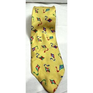 Paul‎ Stuart Men's Yellow Kite print Silk Necktie 4x58